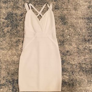 White bandage dress.